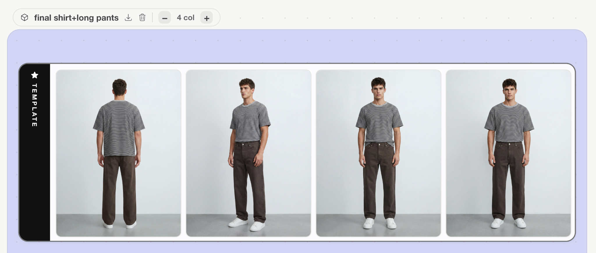 Template output row